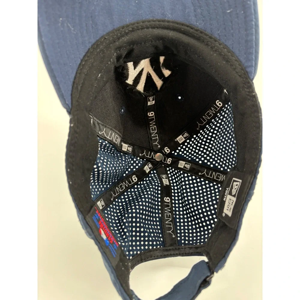 New Era 9TWENTY New York Yankees Youth Hat Navy Blue Mesh Back Adjustable Cap